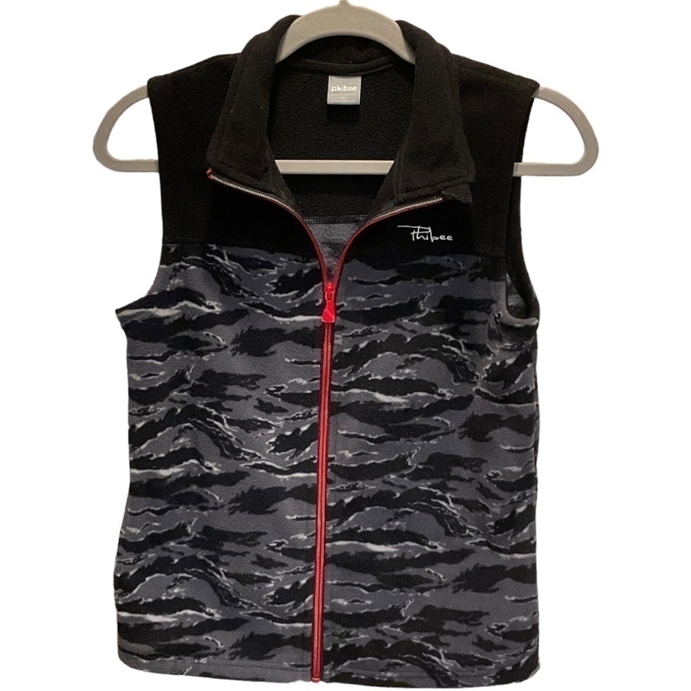 PHIBEE Boys' Soft Full Zip Camo Polar Fleece Vest
